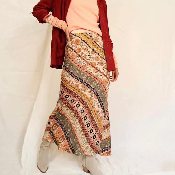Free People Noa Printed Maxi Slip Skirt. size small - Picture 1 of 4
